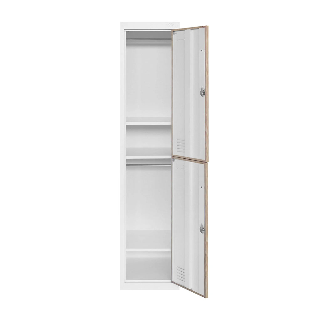 Метален гардероб 2 отделения RFG 380/450/1850 кехлибарен дъб-бяло